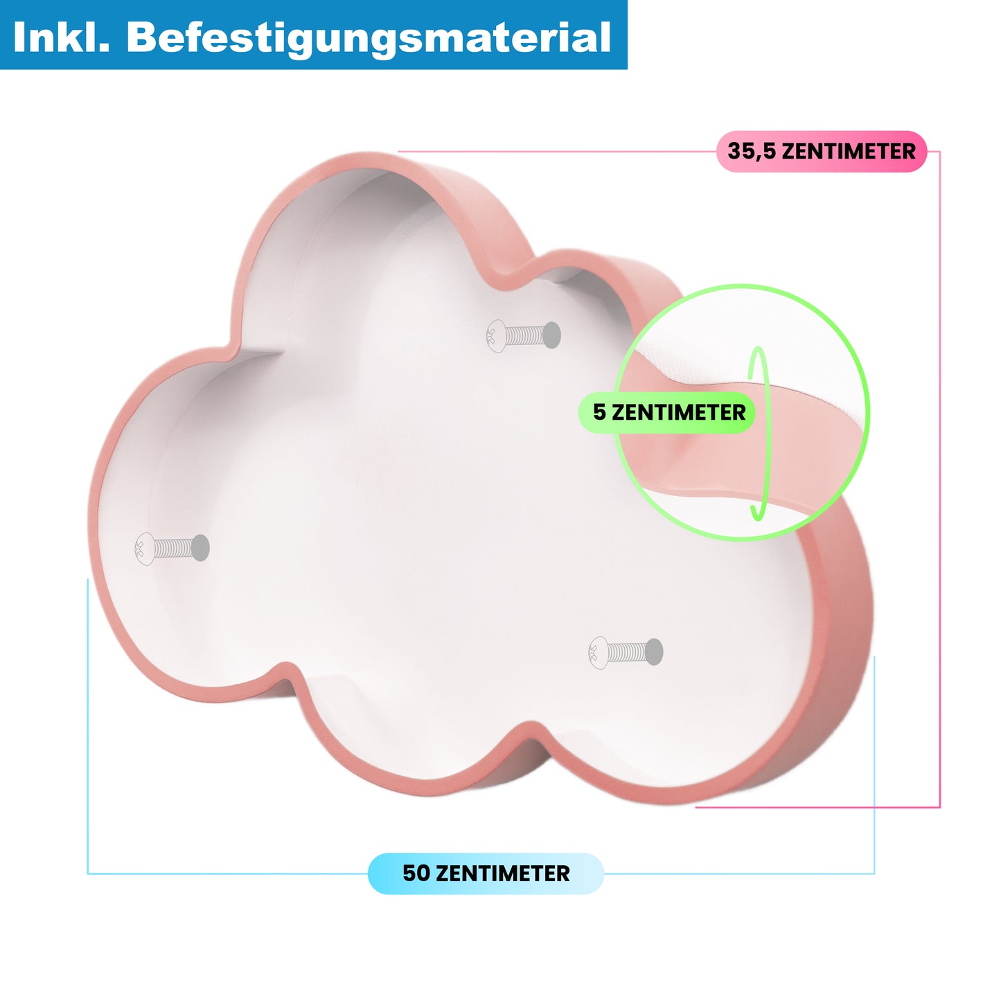 Tonieregal Wolke I Farbe: Pink/Weiß I Zuhause für bis zu 100 Tonies