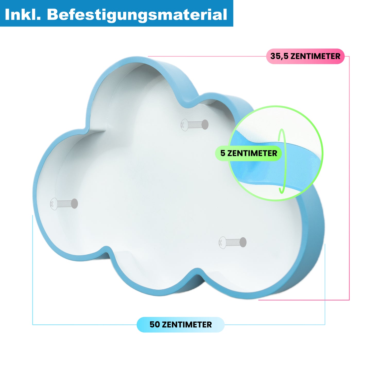 Tonieregal Wolke I Farbe: Hellblau/Weiß I Zuhause für bis zu 100 Tonies